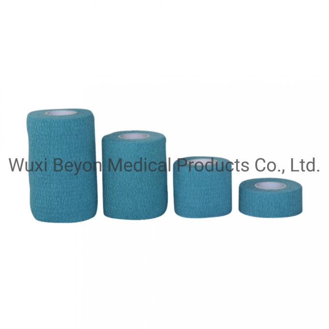 Light Blue Color Cotton Self-Adhesive Wrap